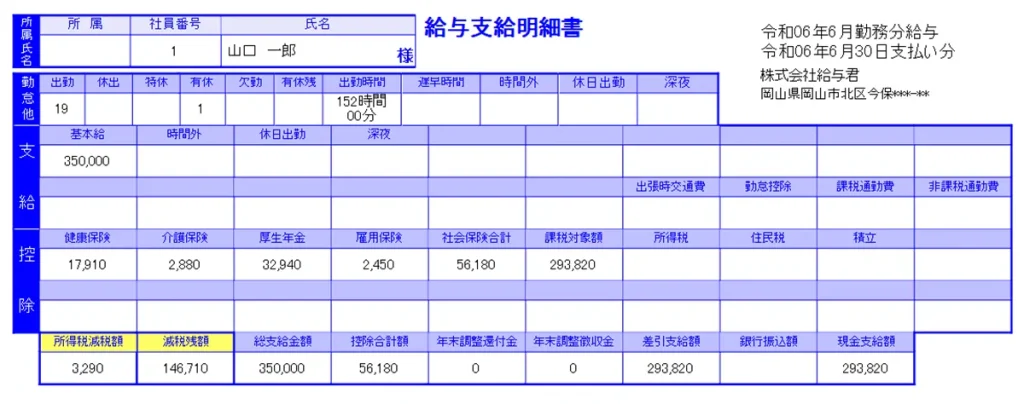 支払い給与明細書